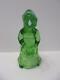 Figurine De Sorcière D'halloween En Verre Opalescent Vert De Fenton Par Mosser