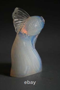 Figurine en verre opalescent de poisson Etling Art Déco