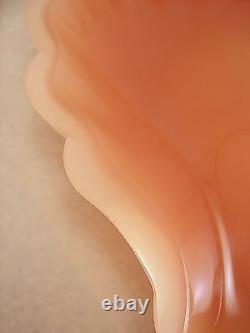 Français Opaline Opaque Glass Pink Mauve 10.5 Scallop Shell Center Bowl Stunning