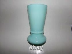 Français Portieux Vallerysthal Rare, Antique Large 8 High Aqua Green Blue Vase