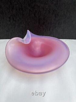 Fratelli Toso Bowl Rose Opaline Murano Glass MID Century