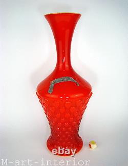 Grand Florentina Gobelets Vase Verre Opal MID Century Opaline Art Glass Italie 1950s