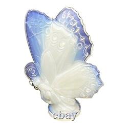 Grand papillon en cristal Sabino Paris des années 1930 aux ailes fermées opalescentes 6 x 5 NEUF