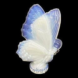 Grand papillon en cristal Sabino Paris des années 1930 aux ailes fermées opalescentes 6 x 5 NEUF