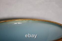 Grand vase vintage italien en opaline bleue de Murano avec bordure en perles d'ormolu de 31cm 12.2in