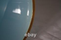 Grand vase vintage italien en opaline bleue de Murano avec bordure en perles d'ormolu de 31cm 12.2in