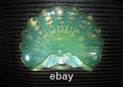 Heavenly Murano Mind Blowing Opalescent Bol En Verre Shell Sculpture Couleurs Changement