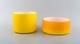 Kastrup / Holmegaard. Une Paire De Grands Bols En Verre Opalin Jaune.