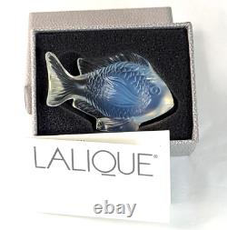 LALIQUE France Poisson DEMOISELLE Figurine en Verre Cristal Opalescent Signée dans sa Boîte