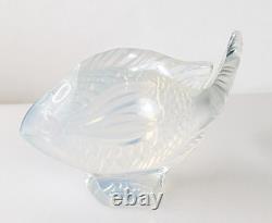 LALIQUE France Poisson DEMOISELLE Figurine en Verre Cristal Opalescent Signée dans sa Boîte