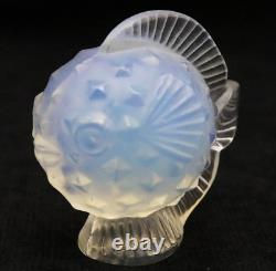 LALIQUE France Poisson Puffer Opalescent Sculpture en Verre Art dans BOÎTE