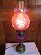 Lampe En Verre D'art Fenton Vintage Cranberry Opalescent Hobnail