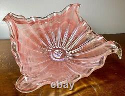 Large 1950 MCM Murano Italie Somerso Pink Opalescent Art Centre Pièce Bol