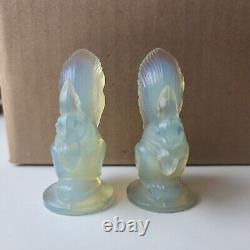 Lot de 2 petites figurines d'écureuils en verre d'art opalescent Sabino vintage 3