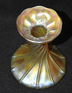 Louis Comfort Tiffany Lct Favrile Opalescent Gold Swirl 5 Porte-chandelier