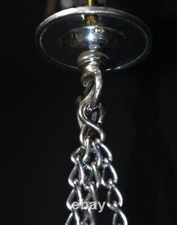 Lustre Art Déco architectural des années 1930 en verre opalin lait RARE