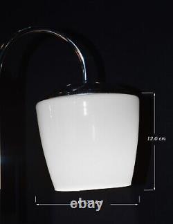 Lustre vintage en chrome opalin à trois bras des années 1940 de style Art Déco
