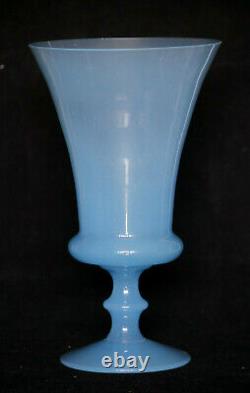 Magnifique Vase De Médicis Opaline Bleu Vintage Murano 23cm 9en Italie 60s 70s