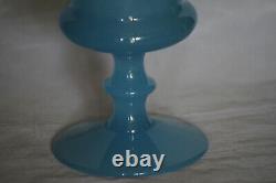 Magnifique Vase De Médicis Opaline Bleu Vintage Murano 23cm 9en Italie 60s 70s