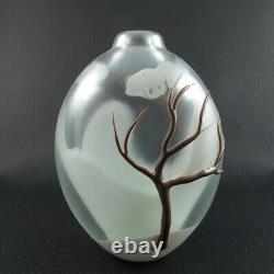 Matthew Buechner Thames Verre Newport Vase Art Vase Opalescent Snowy Tree 1082