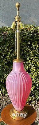 Murano Archimede Seguso Venetian Raspberry Lampe De Table Opalescente Marbro Wow