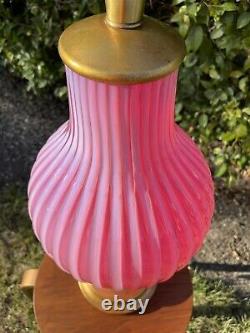 Murano Archimede Seguso Venetian Raspberry Lampe De Table Opalescente Marbro Wow