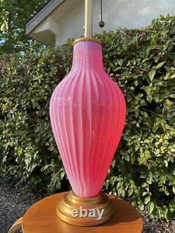 Murano Archimede Seguso Venetian Raspberry Lampe De Table Opalescente Marbro Wow