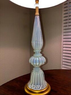 Murano Archimede Seguso White Opalescent Lampes De Table Pour Marbro Wow