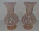 Paire De Vases En Verre D'art Opalescent Rose Antique Harrach 1361