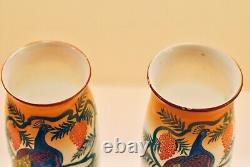 Paire de vases en verre opalin Art nouveau. Faits à la main.