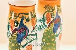 Paire de vases en verre opalin Art nouveau. Faits à la main.