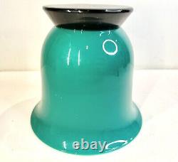 Paolo Venini Anni Trenta Vase Jade Verre Vert-bleu Opaline Murano Signé 1999