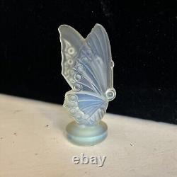 Papillon en verre d'art opalescent à ailes fermées Sabino France Vintage 2.5