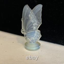 Papillon en verre d'art opalescent à ailes fermées Sabino France Vintage 2.5