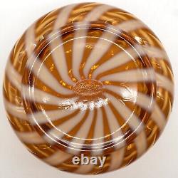 Pichet en verre d'art Fenton vintage en ambre opalescent avec jarre couverte en tourbillon