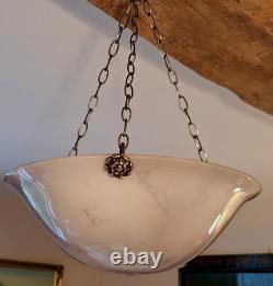 Plafonnier en verre opalin marbré Art Déco Chandelier attrape-mouches lumière de plafond