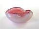 Plat De Petite Taille En Opaline Rose D'albâtre De Murano De L'archimède Vintage