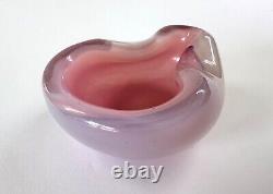Plat de petite taille en opaline rose d'Albâtre de Murano de l'Archimède Vintage