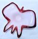 Plat En Verre Bullicante Fratelli Toso En Opalescent Blanc Cranberry Papillon Murano