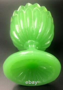 Portieux Vallerysthal Jade Vert Perle Française Goblet Grande Spooner Rare