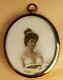 Portrait Miniature De L'époque Victorienne Sur Verre Opalin