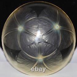 R Lalique Bol Volubilis Jaune Opalescent Taillé au Roue Signature 383