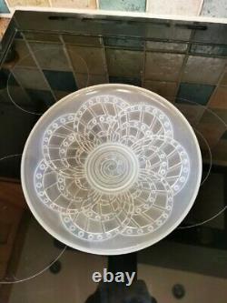 Rare Bol en verre opalescent Art Déco en arcades de Sevres français par J Landier des années 1930