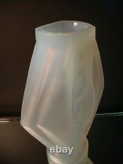 Rare Etling Glass 10 Ht. Lucille Sevin Opalescent Draped Nude Vase #38 Art Déco
