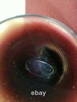 Rare Grand Fenton Vintage Art Verre Plum Purple Opalescent Ventilateur D'hobnail Vase