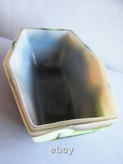 Rare Uranium Bohème Et Verre Opalescent Bijoux / Brinket Box Art Deco 1930s