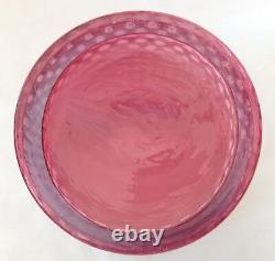 Rare Vintage Fenton Art Glass Cranberry Opalescent Hobnail Vase Cylindre