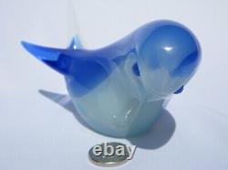 Seguso Vetri Darte Archimede Seguso Flavio Poli Verre d'art Oiseau bleu opalescent