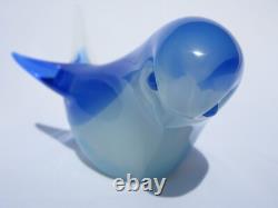 Seguso Vetri Darte Archimede Seguso Flavio Poli Verre d'art Oiseau bleu opalescent