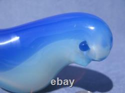 Seguso Vetri Darte Archimede Seguso Flavio Poli Verre d'art Oiseau bleu opalescent